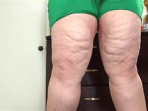 big ass chubby wife has an accident with cum in panties