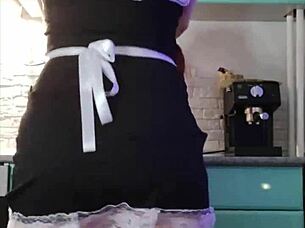 Milf dominates dating site guy with intense fucking in maid outfit