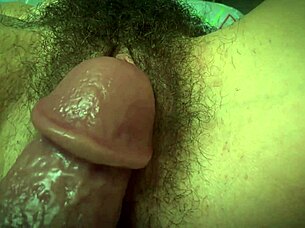 Closeup Of Hairy Pussy Being Teased By Big Dick