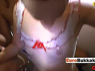 Extremely Hot Blonde Babes In Intense Cum Shower Orgy