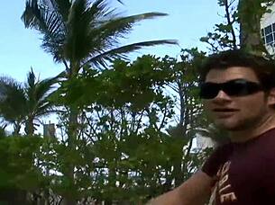 eva cruz gets close with neighbor, licking shaved pussy in stockings