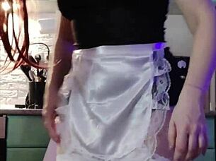 Milf dominates dating site guy with intense fucking in maid outfit