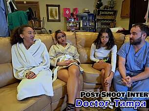 dr tampa examines petite aria nicole's tight body backstage