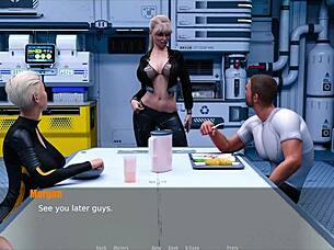 Game adventure through spacetime with big tits