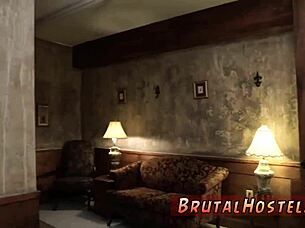 Felicity leads youthful tourists in outdoor bondage gangbang.