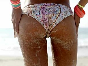 Non nude sweet babes are hot on the beach with sweet music.