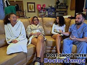 dr tampa examines petite aria nicole's tight body backstage