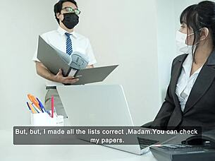 office manager seduces her staff.