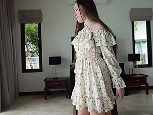 Petite Babe Tries Dress Then Gets Fucked Hard