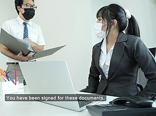 office manager seduces her staff.