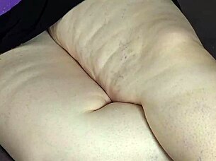 big ass chubby wife has an accident with cum in panties