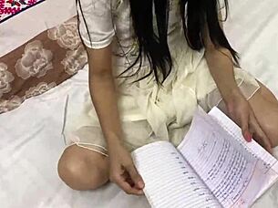 The Virgin Girl Asked To Fuck Her Pussy After Seeing Her Tuition Teachers Thick Cock