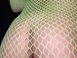 Nadia Diame Twerks In Fishnet Bodysuit