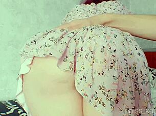 stepbrother spanks me for my short dress