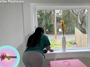 Pretty woman enjoys delicious wax appointment with tongue and lick