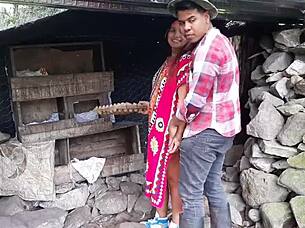 I watched my chubby Colombian girlfriend take a big cock in her tight pussy