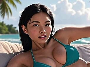 asian goddess in bikini demands financial domination from beta boy