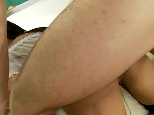 Guy Intensely Bangs Brunette Maid With Huge Tits And Stockings While She Irons In Cosplay