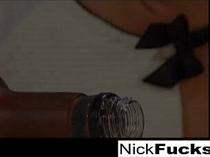 Nick joins a group activity with friends in a threesome setting