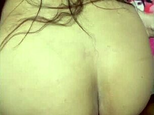 Beautiful wife with big ass bends over for baker's cum on ass in dirty talk scene