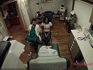 i'm tori sanchez getting my entrance physical at tampa university, spreading my big ass