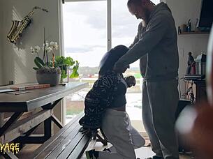 using all 3 holes, amateur latina gets rough anal 😈