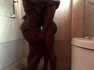 Beautiful Curvy Babe Fingering Herself Doggy Style In Bathroom