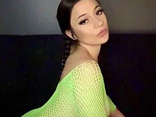 Nadia Diame Twerks In Fishnet Bodysuit