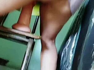 watching my sister-in-law use a thick toy for multiple orgasms