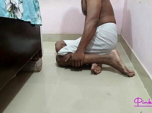 Father-in-law fucks daughter-in-law alone at home after showing his monster cock!