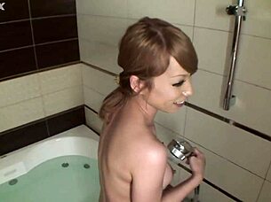 Mana utsumi, hot japanese teen, gets banged in the shower.