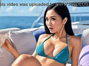 asian goddess in bikini demands financial domination from beta boy