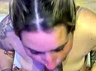 Deepvane eats pussy then deepthroats for interracial facial