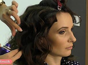 Jeny Smith Poses In Red Corset And Stockings Photo Shoot