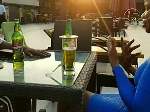 In an exclusive bar, the ebony sex goddess meets the Naija pornstar for MAXIMUM fun.