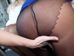 horny milf cougars laura and marta seduce young guy in pantyhose ffm threesome with riding and cum on ass 😏