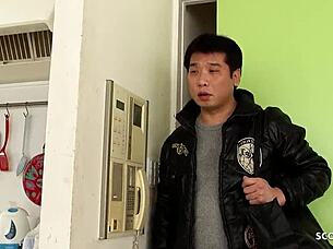 Nudist Couple Surprises Old Guy with Intense Wife Blowjob