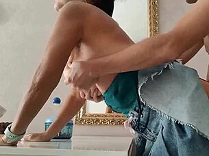 moms my girlfriends offered me rough sex in the kitchen stright while cooking