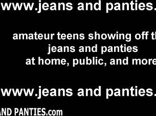 i have a new pair of skinny jeans to try on, showing off my petite figure