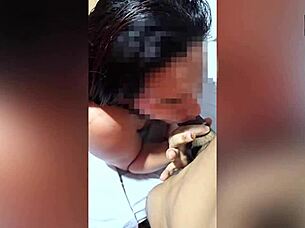 chubby foreigner shows tits for job