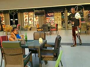 In an exclusive bar, the ebony sex goddess meets the Naija pornstar for MAXIMUM fun.