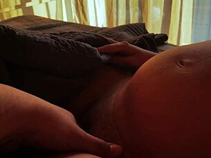 Creampie For Nine-Month Pregnant Girl During Homemade Masturbation