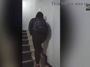 chubby foreigner shows tits for job