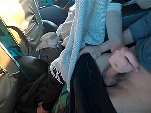 Watch this couple scream during risky public sex on the bus