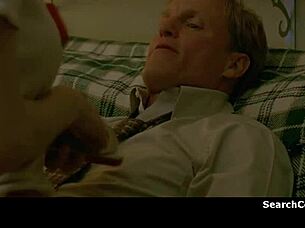 alexandra daddario naked in bondage on the sofa, what a sight