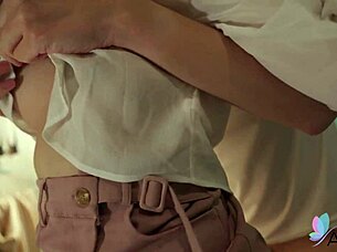 Rina Gives A Handjob To Horny Guy