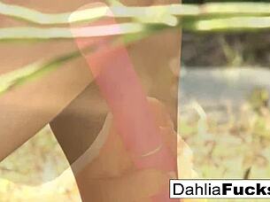 dahlia's passionate outdoor solo session