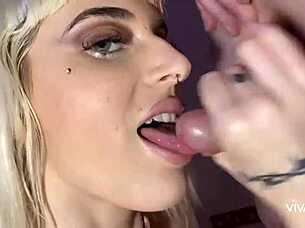 Teenager In Interracial Cuckold Creampie And Swallow