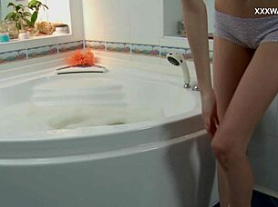 Dasha Masturbates Tight Pussy in Shower