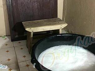 Doing weekend laundry as a housewife.